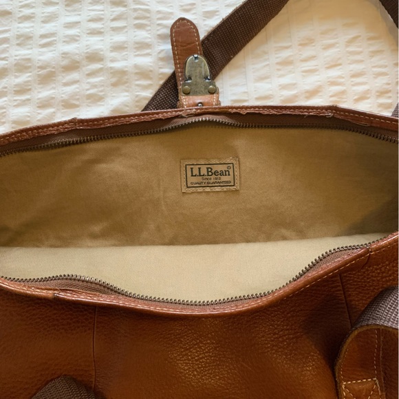 L.L. Bean Leather Messenger Tote (Medium), Brown Leather - Picture 5 of 11